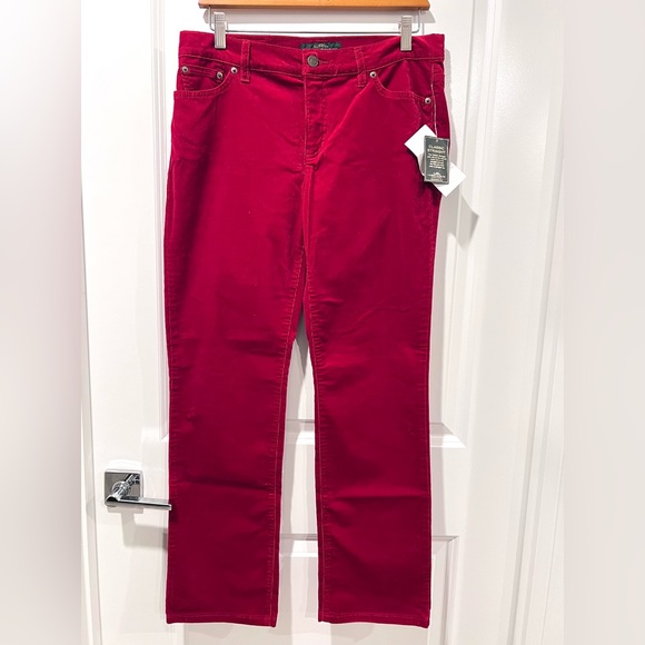 Lauren Ralph Lauren Classic Straight Slimming Corduroy Pants Red Size 8P - Picture 2 of 9
